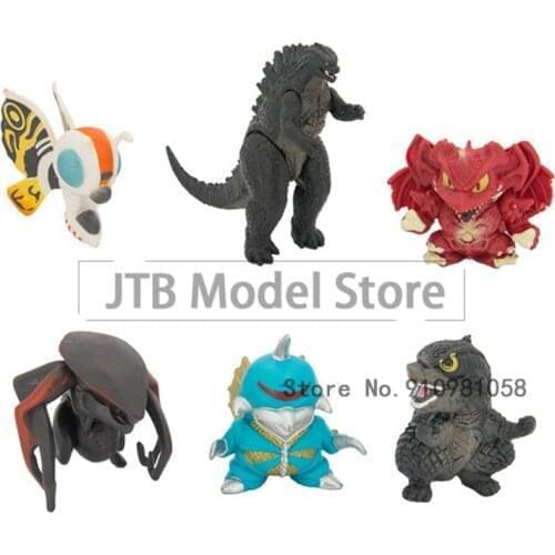Godzilla Figure Action Anime Figurine Q Version Of Godzilla 6 Sets Statue 9cm Model Desktop Collection Toys For Children Gift