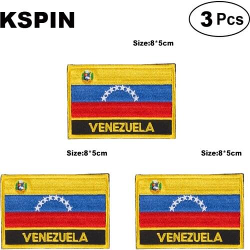 Venezuela Rectangular Shape Flag patches embroidered flag patches national flag patches for clothing DIY Decoration