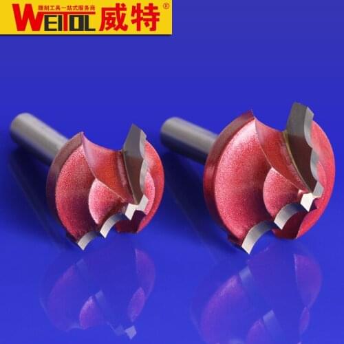 WeiTol 4 pcs 6mm two sides double R cutter CNC Engraving Router Bit Trimmer Chamfer Carving Tool Round Over Bit