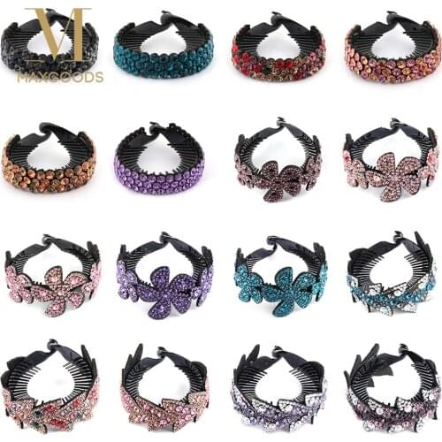 Fashion Rhinestone Flower Hair Claws Women Hair Accessories Girls Hairpin Headwear Bird Nest Floral Twist Clip Jewelry