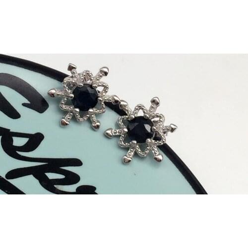 Natural Sapphire Earrings For Women 100% Real 925 Sterling Silver Earrings Female Engagement Fine Jewelry