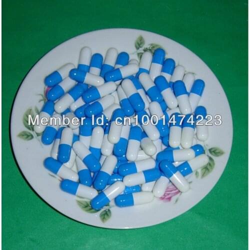 00# 5,000pcs!Blue-White colored empty capsules, Empty Capsules size 00,(joined or seperated capsule available!)