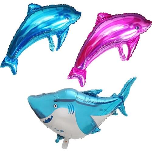 10/30/50pcs Large Dolphin Foil Balloons Cartoon Animal Balloon Kids Toys Fish Birthday Party Wedding Decorations Sea World Decor