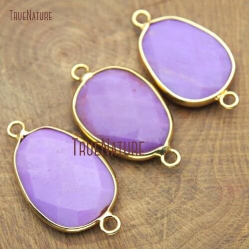 10Pcs Cheap Gold Color Faceted Tear Drop Double Bail Pendant Sugilite Double Bail Pendant 30x16mm PC14524