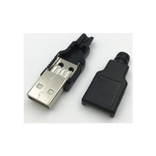10pcs/lot USB Male 4Pin A Type Plug Connector with Plastic Cover for Data Connection Interface Charging