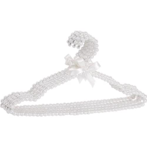 10 Pack Pearl Beads Plastic Elegant Fashion Clothes Hangers Standard Hangers for Adults and Children(White)