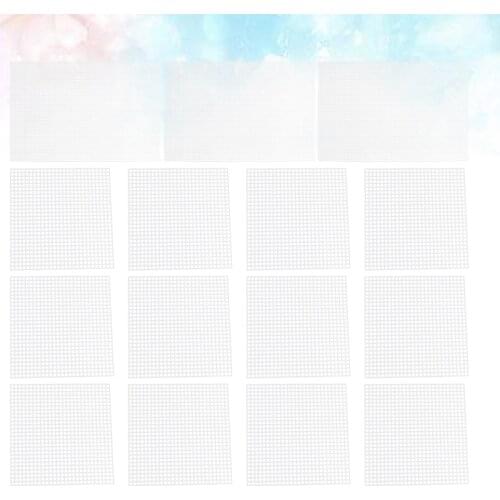 15 Pcs in 1 Set Mesh Plastic Canvas Sheets Cross Stitch Sewing Plastic Canvas Sheets for Embroidery Acrylic Yarn Crafting Knit a