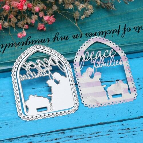 2pcs/Set New Peace Families Metal Cutting Dies Stencil for DIY Scrapbooking Photo Album Embossing Paper Cards Decorative Crafts