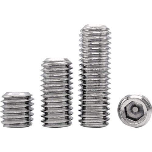3pcs M16 Allen flat end tightly set screws hex socket grups screw precision grup bolts stainless steel bolt 12mm-50mm length