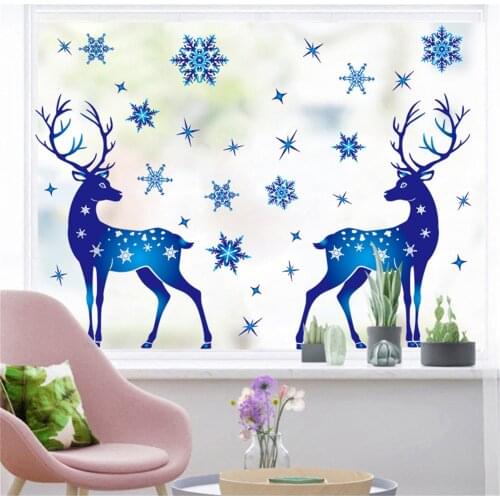 5 Styles 1 Sheet Good Christmas Themed Elk Window Sticker Portable Decorative Sticker Eco-friendly For Living Room #WT