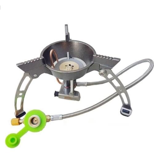 60% Hot Sale Windproof Gas Stove Outdoor Camping Picnic Portable Outdoor Mini Backpack Survival Furnace Cooking BBQ Stove Tool