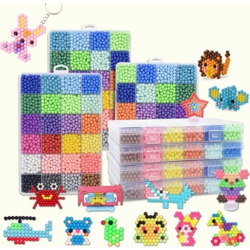6000 pcs DIY Magic beads Animal Molds Hand Making 3D Puzzle Kids Educational beads Toys for Children Spell Replenish