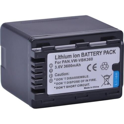 1X3600mAH VW-VBK360 VW VBK360 VWVBK360 Camera Battery for Panasonic HDC-HS80 SD40 SD60 SD80 SDX1 SDR-H100 H85 H95 HS60 HS80 TM60