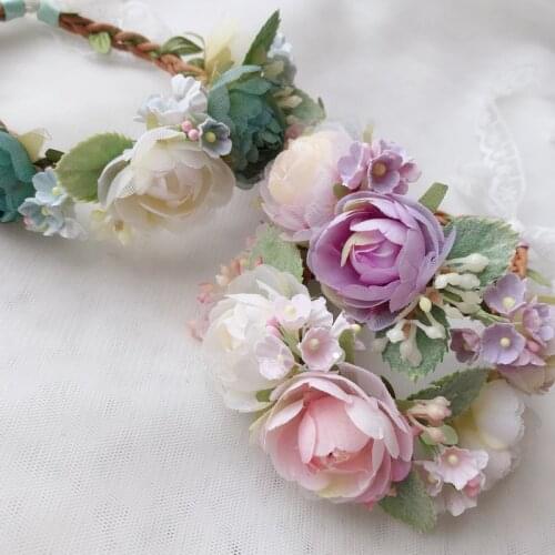 Pet Cat Dog Accessories Handmade Rattan Weaving Puppy Artificial Flower Headwear For Small Dogs Wreath Collar Grooming Supplies