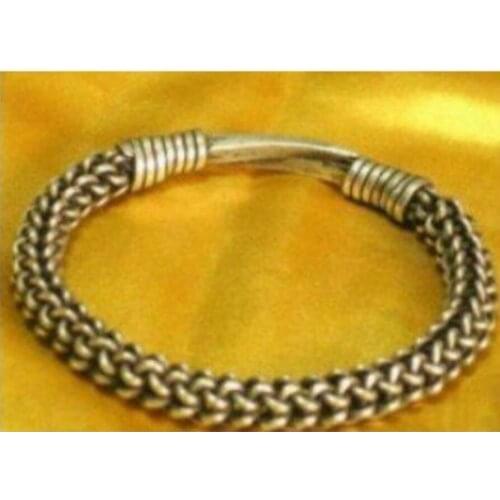 Free shipping Asian China Superb Jewelry tibetan miao silver bracelet Bangle shipping free
