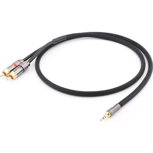 HI-End x401 Stereo Audio Cable 3.5mm Male to 2 RCA Male for Subwoofer TV Speaker AMP