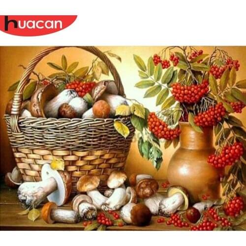 Huacan 5d DIY Diamond Painting Full Square Diamond Embroidery Plant Rhinestones Mosaic Set Mushroom Handmade Crafts Cross Stitch