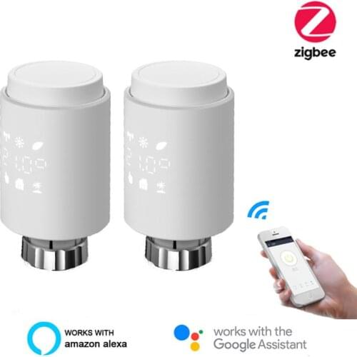 TRV ZigBee3.0 Smart Radiator Actuator Programmable Thermostatic Radiator Valve Temperature Controller Voice Control Via Alexa