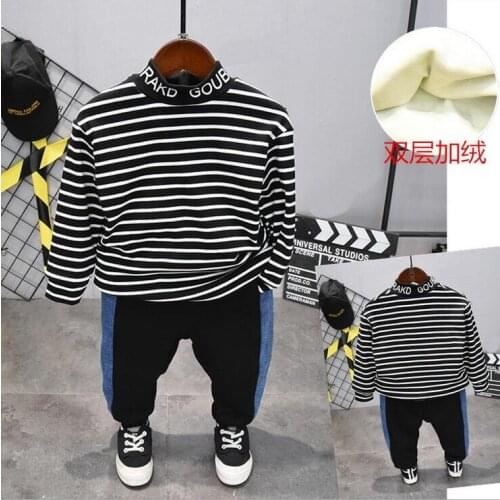 Childrens suit cotton baby boys 2pcs sets,Thicken Sweater or thicken pants clothing set winter baby boys suit kids clothing set