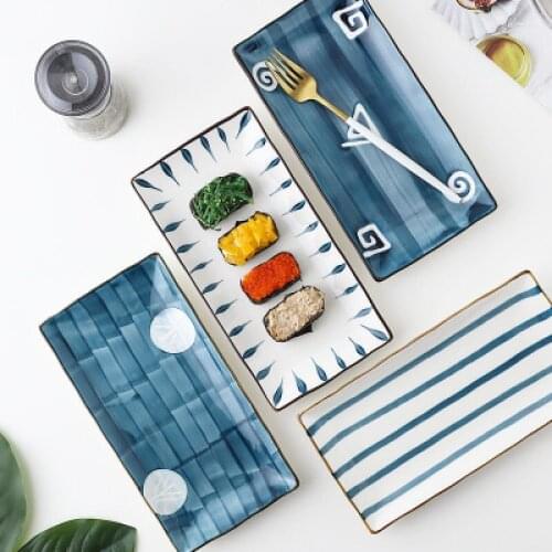 Japanese hand painted Creative ceramic steak Western dish Fruit Dish dessert fruit sushi plate home Tableware