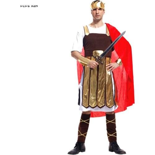 Man Halloween Ancient Rome King Costumes Adult Spartan Warrior Cosplay Carnival Purim Parade Nightclub Bar Role Play Party dress
