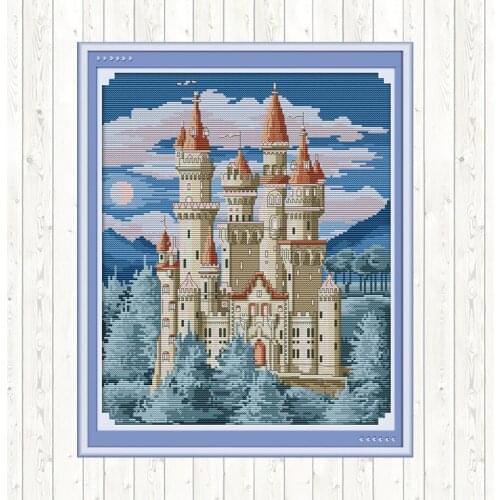 Joy Sunday Cross-stitch Set Scenery Painting Printed on Canvas for Embroidery Kit 14ct 11ct Counted Cross Stitch for Needlework