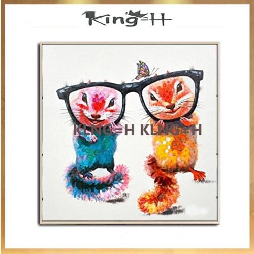 New samples of hand-painted oil painting quality of lovely and naughty dog abstract decorate children room and hall large murals