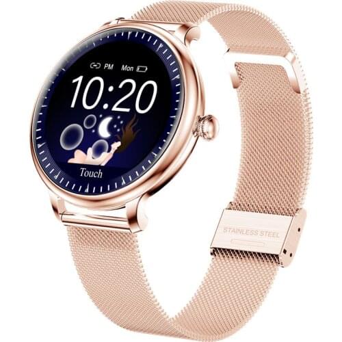 NY12 Stylish women smart watch Round Screen smartwatch for Girl Heart rate monitor compatible For Android and IOS