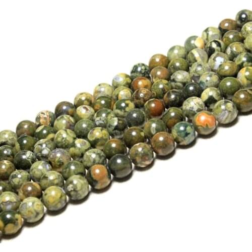 Wholesale Round Green old KAMBABA Natural Stone Beads For Jewelry Making DIY Bracelet Necklace Material 6/8/10 mm Strand 15