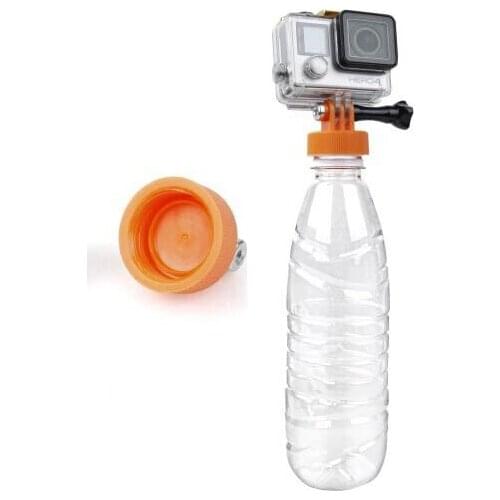 Plastic Water Bottle Cap Surfing Mount Adapter Connector for Gopro for SJCAM Sports Camera Accessories(Orange)