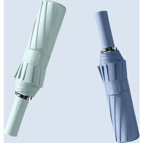 Full Automatic 12 Bone Black Plastic Umbrella Business Wind Resistant Folding Umbrella