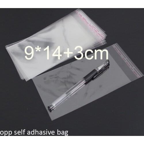 500pcs Clear Resealable Bopp/poly/ Cellophane Bags 9x17cm(14+3) Transparent Opp Gift Plastic Storage Bag Self Adhesive Seal
