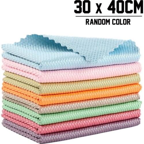 Microfiber Wipe Cloth Anti-grease Wiping Rag Super Absorbent Home Glass Washing Dish Kitchen Cleaning Towel