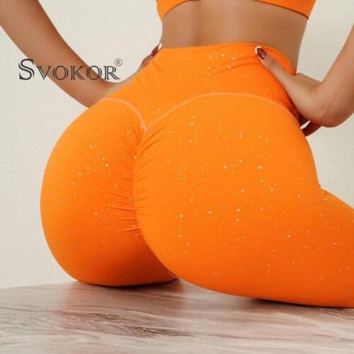SVOKOR Sexy Fitness Sports Leggings Sequins Women Leggins High Waist Push Up Pants Gym Running Yoga Casual Sportswear