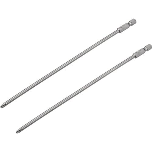 Uxcell 2pcs 1/4-Inch Hex Shank 200mm Length Phillips 4PH2 Magnetic Screw Driver S2 Screwdriver Bits