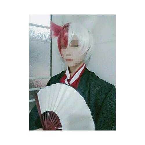 High Quality Shoto Todoroki Wig Anime My Hero Academia Heat Resistant Synthetic Hair Cosplay Costume Wig + Ears