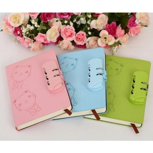 High Quality Multifunction Hardcover Commercial Diary Bookwith Coded Lock Notebook Password Lock