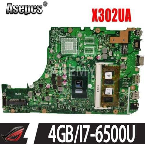 X302UA_UJ Laptop motherboard for ASUS X302UA X302UJ X302UV original mainboard Onboard 4GB-RAM I7-6500U GM