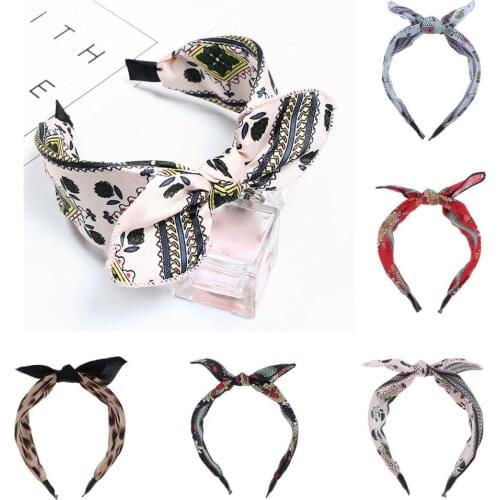 Bowknot Headband Women Wide Hairband Retro Headband Hairband