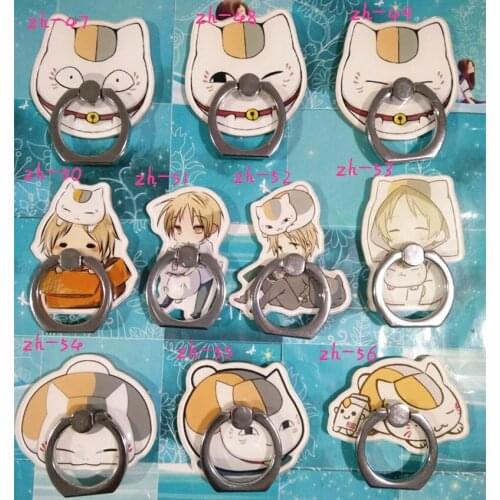 10 Pcs/lot Anime Natsume Yuujinchou Finger Ring Mobile Phone Stand Holder Acrylic 360 Degree Ring Stent Action Figure Toy gift