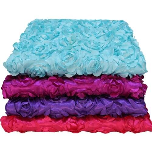 10 Yards New 140cm Width Satin fabric 3D Rose Flower Aisle Runner Marriage Carpet Curtain Wedding party Backdrop Decoration