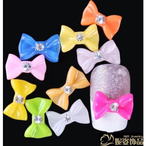 13x9mm bowknot Resin Flatback beads for Nail Art Scrapbooking DIY 200pcs/style