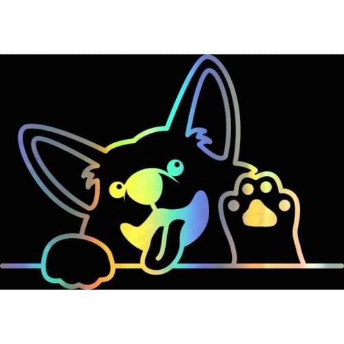 15x10.3cm Fashion Car Sticker Cartoons Lovely Corgi Dogs Silhouette Vinyl Sticker Car Window Decor