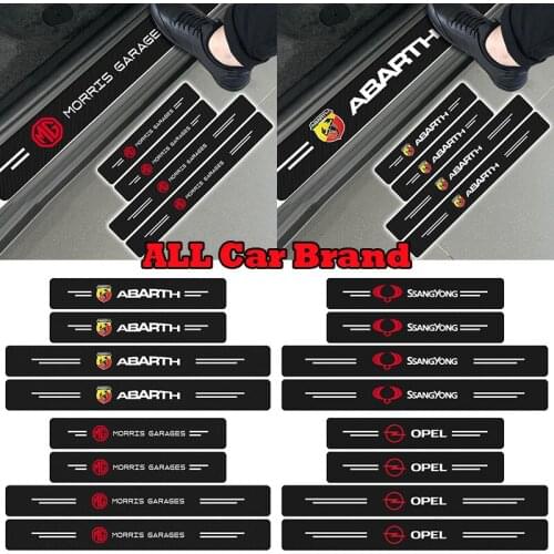 4pcs Carbon Fiber Decal Car Door Sill Protector Sticker For KIA Buick Skoda Toyota Nissan Haval Ford Volvo Mazda Hyundai Seat