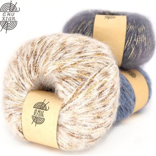 6pcs Free shipping 50g/Ball Mohair Wool Bright Silk Yarn For Hand Knitting Scarf Shawl Sweater Hat