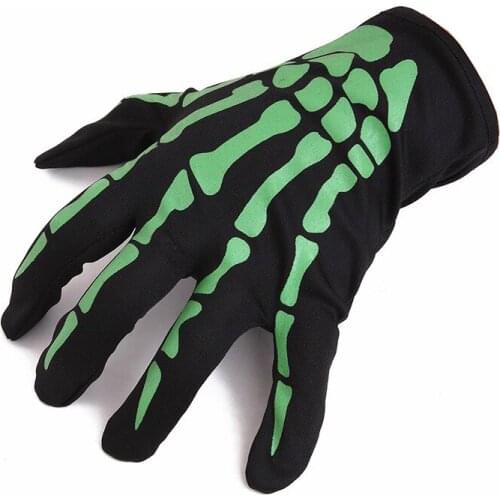 Skeleton Glove For Halloween Dress Party Cosplay Costume Accessories Horror Skull Claw Bone Skeleton Goth Racing Full Gloves