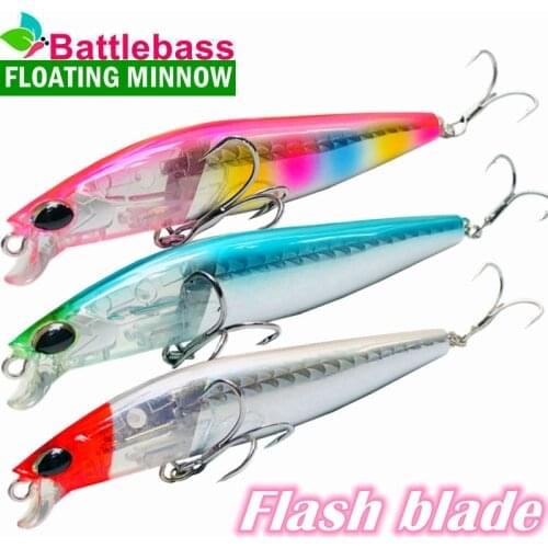 BATTLEBASS 105mm 13.8g Wobblers Floating Minnow Long Casting New Model Hard Bait with Sequins Fishing Lures Quality Flash blade