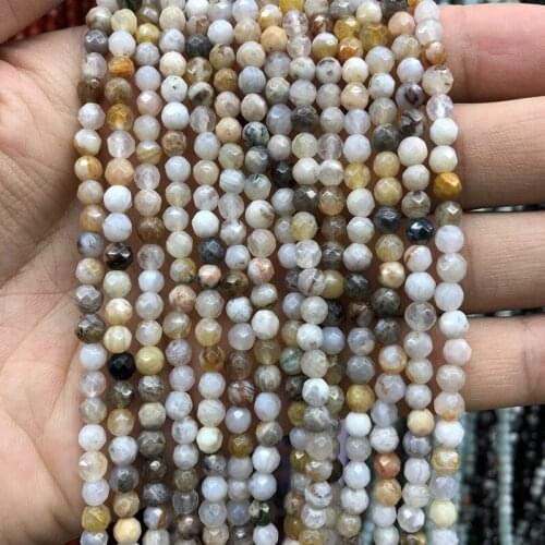 Natural Bamboo Leaf Agat e Faceted Stone Beads 4mm 6mm 8mm 10mm 12mm Gem Stone Faceted Loose beads,1of 15"strand