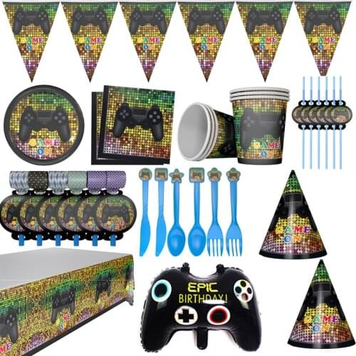 Kid Party supplies cartoon version birthday game theme party supplies decor atmosphere layout props decoration cup paper plate