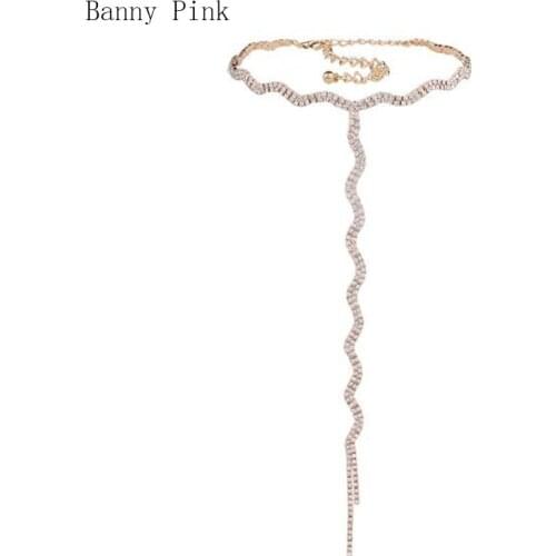 Elegant Twisted Rhinestone Chain Choker Necklace For Women Chunky Long Pendant Choker Collar Fashion Jewelry Colliers Colar